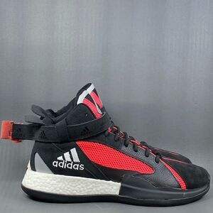 Adidas Posterize 'Black Shock Red' athletic sneaker shoes mens size 10